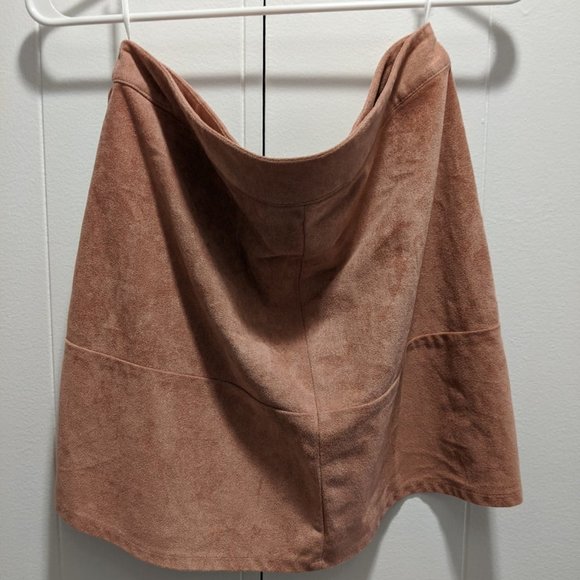 Faux Suede Mini Skirt - Picture 1 of 3